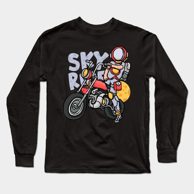 Astronaut rider Long Sleeve T-Shirt by Stenau Artwerk